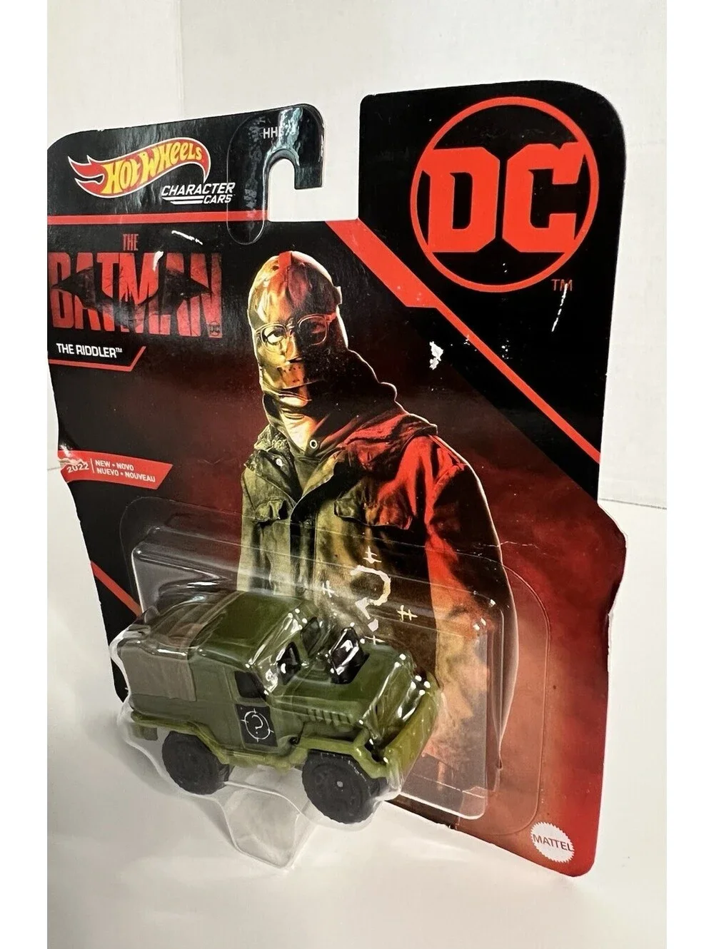 New Hot Wheels DC The Batman Riddler Character Car 1:64 HHB74 Card Wear